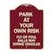 Signmission Park Your Own Risk Fly or Foul Balls May Strike Vehicles Heavy-Gauge Alum, 24" x 18", BU-1824-23482 A-DES-BU-1824-23482 - alternate 1